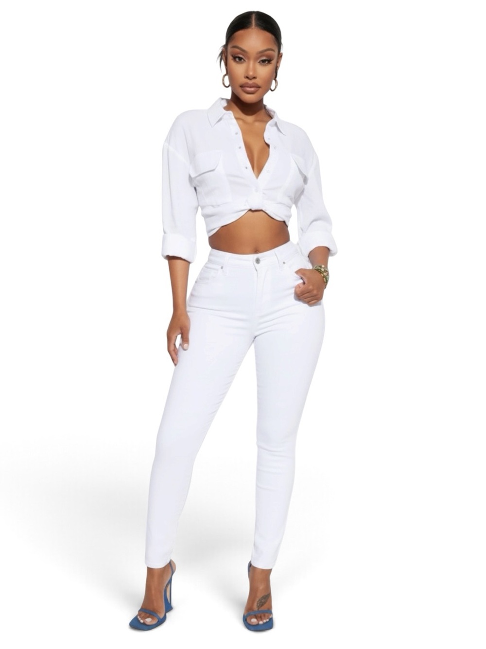 Fashion Nova White Skinny Jeans NWOT